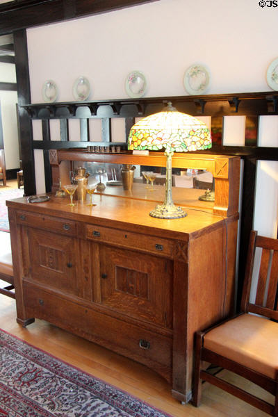 Arts & Crafts sideboard (1890-1920) by unknown in Corbett House at Tucson Museum of Art. Tucson, AZ.