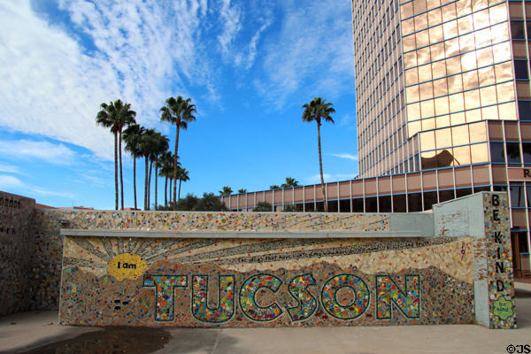 Mosaic kindness mural at base of UniSource Energy Tower. Tucson, AZ.