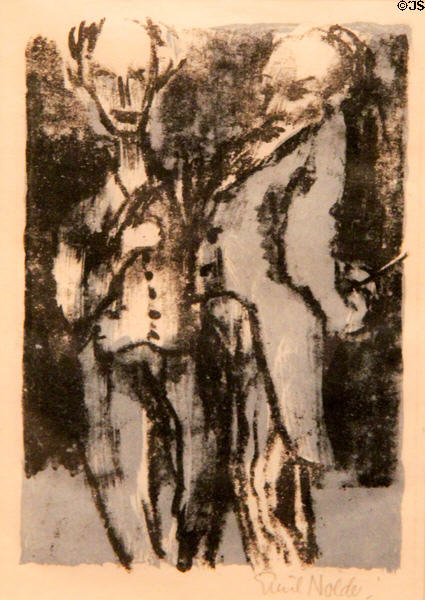 Old Men lithograph (1926) by Emil Nolde at University of Arizona Museum of Art. Tucson, AZ.