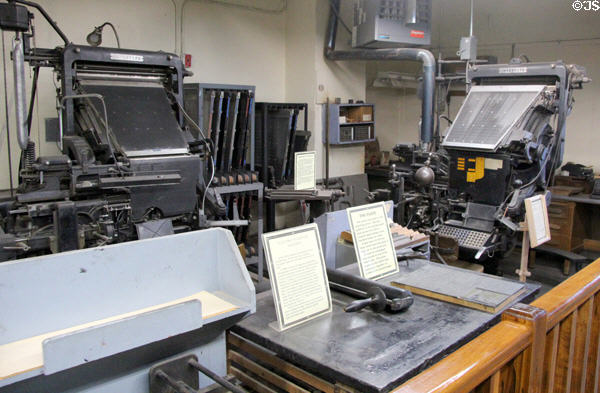 Intertype typesetting machines at Tombstone Epitaph Museum. Tombstone, AZ.