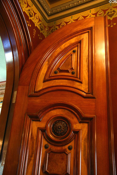 Inlaid doors in Crocker Art Museum. Sacramento, CA.