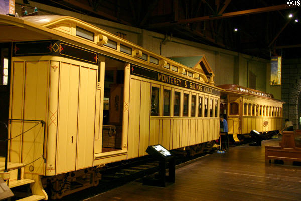 Monterey & Salinas Valley combination passenger & freight car (1874) by Carter Bros. of Monterey at California State Railroad Museum. Sacramento, CA.