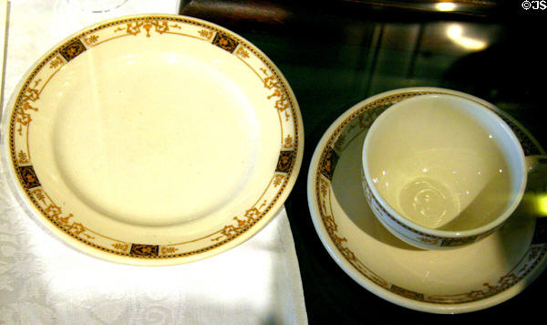 Webster pattern service used in El Tovar Hotel at Grand Canyon by Fred Harvey food service associated with AT&SF at California State Railroad Museum. Sacramento, CA.
