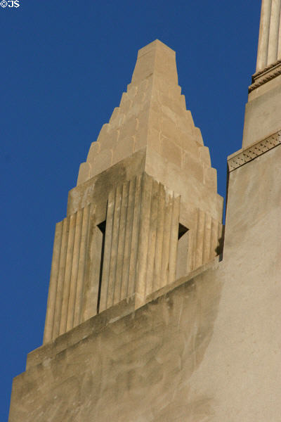 Hoover Tower ziggurat detail at Stanford University. Palo Alto, CA.