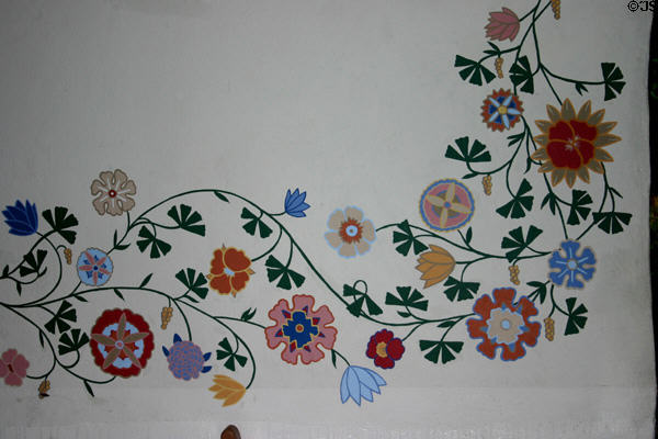 Mural of vines & flowers in Mission San Luis Obispo. San Luis Obispo, CA.