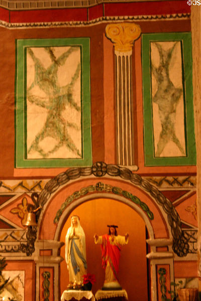 Santa Ines Mission murals around niche. Solvang, CA.
