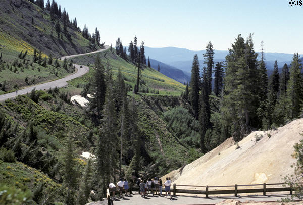 Lookout at the Sulphur Works in Lassen Volcanic National Park. CA.