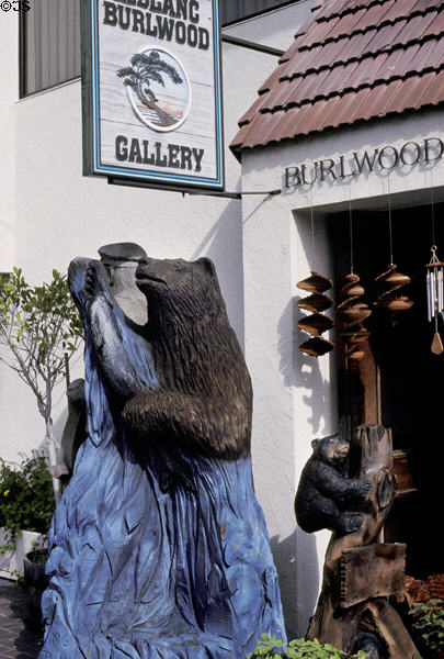 Carving of a bear in shop. Monterey, CA.