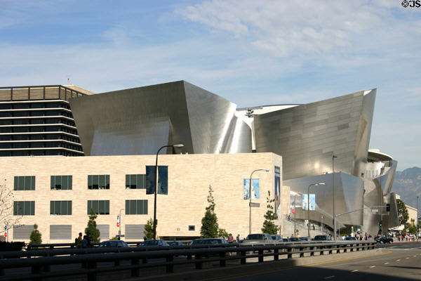 Disney Concert Hall seen from Grand Avenue. Los Angeles, CA.