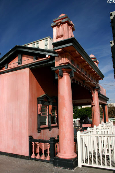 Upper loading building of Angels Flight incline railway. Los Angeles, CA.