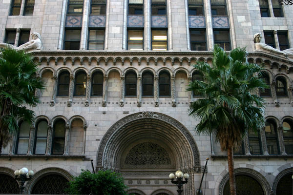 Arches over entrance of Fine Arts Building. Los Angeles, CA.