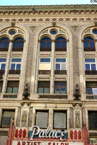 Palace Theater (1911) (630 South Broadway) was formerly named Orpheum Theater. Los Angeles, CA. Style: Second Empire. Architect: G. Albert Landsburgh.