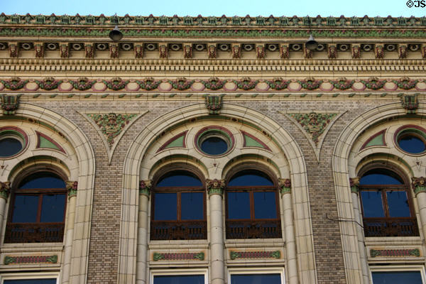 Terra-cotta facade details on Palace Theater. Los Angeles, CA.