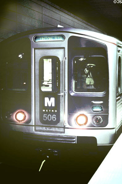 Front end of LA Metro train. Los Angeles, CA.