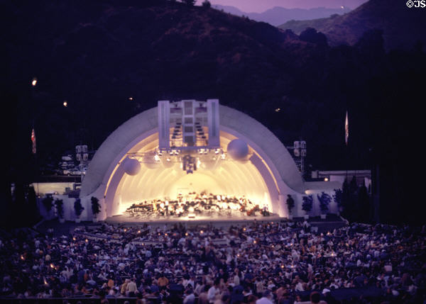 Hollywood Bowl (1924) (2301 N. Highland Ave.). Hollywood, CA. Architect: Lloyd Wright then Allied Architects.