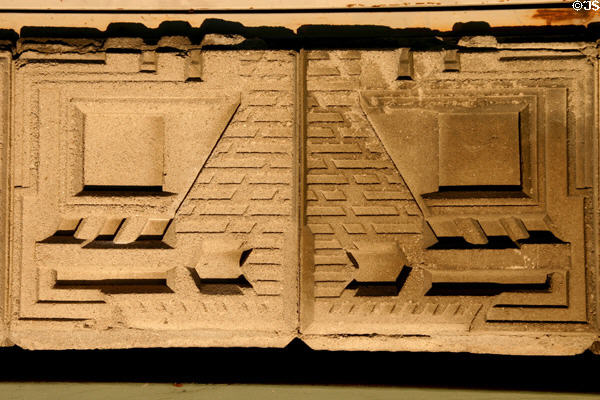 Details of Wright's cement blocks for Freeman House. Hollywood, CA.