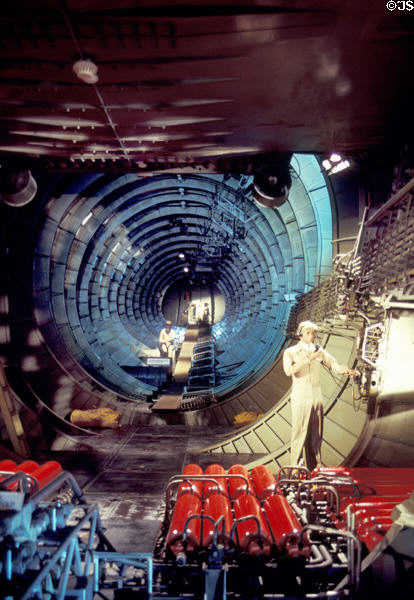 Interior of Spruce Goose Hughes Flying Boat H-4 (HK-1) Hercules (now at Evergreen Aviation Museum, McMinnville, OR). Long Beach, CA.