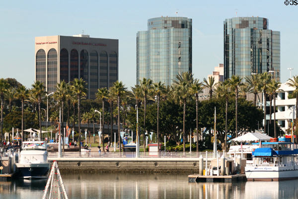 Union Bank Building (1976) (14 floors) & Arco + Borg Warner Buildings (1983) (14 floors) by Luckman Partnership, Inc. all on Oceangate Blvd. Long Beach, CA.