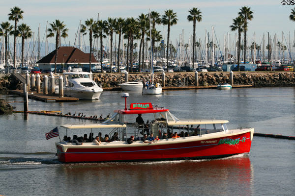 Red Aquabus II provides transport around Long Beach. Long Beach, CA.