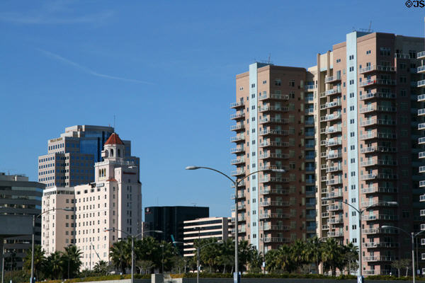 Wells Fargo, Breakers & Aqua Towers. Long Beach, CA.