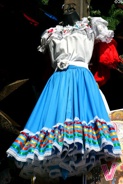 Mexican dress on Olvera Street. Los Angeles, CA.