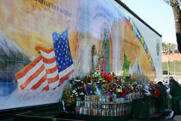 Mural on side of Our Lady of the Angels Church. Los Angeles, CA.