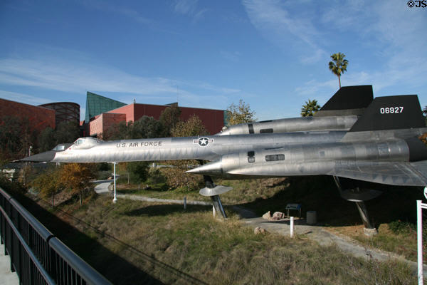A-12 Blackbird (1963) trainer with two cockpits at California Science Center. Los Angeles, CA.