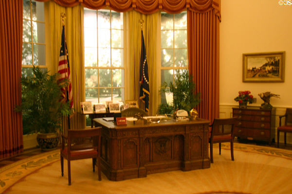 Replica of Reagan's oval office at Reagan Museum. Simi Valley, CA.