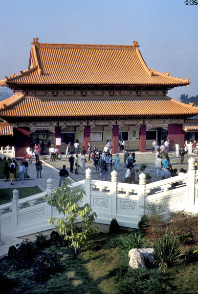 Buddhist temple serves LA's large Oriental population. Hacienda Heights, CA.