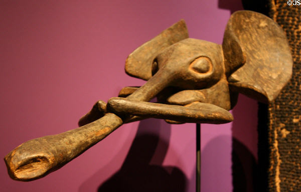 Oku or Babanki elephant crest mask (19thC) from Cameroon at Fowler Museum. Los Angeles, CA.