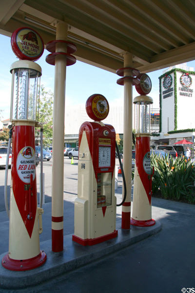 Antique Gilmore Gas Station for display only at Farmer's Market. Los Angeles, CA.