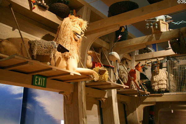Animals line Noah's Ark at Skirball Cultural Center. Los Angeles, CA.