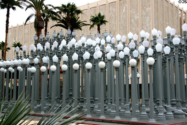 Urban Light cast-iron street lights at LACMA. Los Angeles, CA.