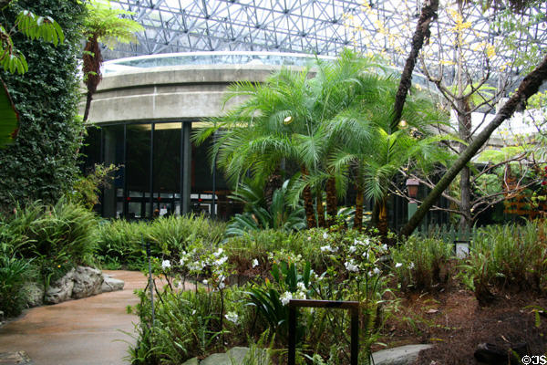 Interior courtyard of Museum of La Brea Tar Pits. Los Angeles, CA.
