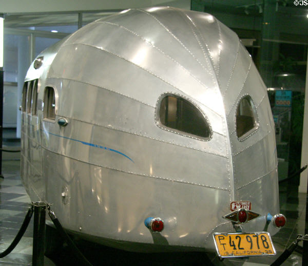 Airstream Clipper trailer (1936) at Petersen Automotive Museum. Los Angeles, CA.