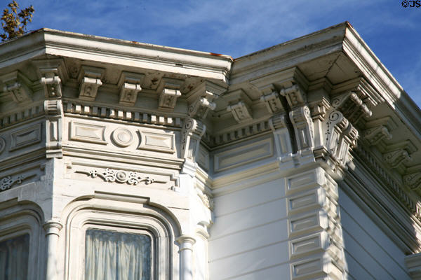 Cornice of William Hayes Perry Mansion at Heritage Square Museum. Los Angeles, CA.