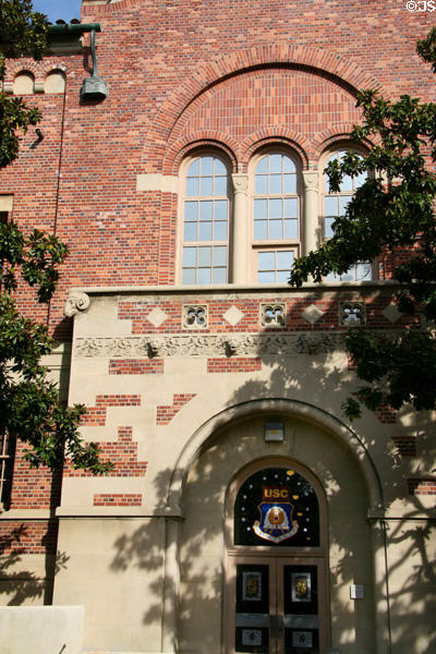Bovard Administration Building side entrance at USC. Los Angeles, CA.