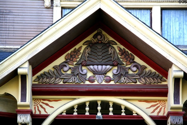 Carvings of facade on Salisbury House. Los Angeles, CA.