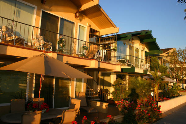 Waterfront houses on Balboa Island. CA.