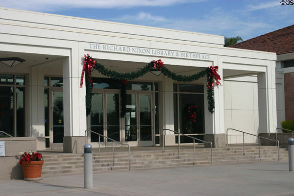 Entrance of The Richard Nixon Library & Birthplace. Yorba Linda, CA.
