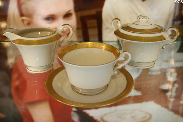 Nixon's personal china (1940) used daily in White House from Syracuse China at Nixon Library. Yorba Linda, CA.