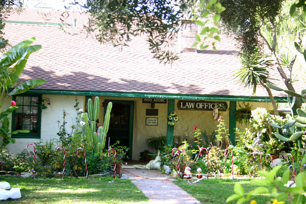 Casa de los Rios Adobe. Capistrano, CA. Style: Adobe. On National Register.