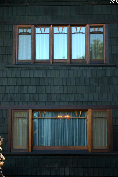 Gamble house handcrafted window frames. Pasadena, CA.