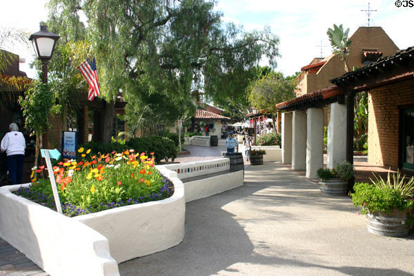 Meandering walkway at Seaport Village. San Diego, CA.