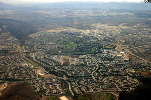 Aerial view of subdivision east of San Diego. CA.