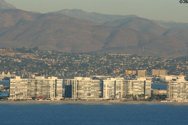 Coronado Island highrises from Cabrillo National Monument. San Diego, CA.