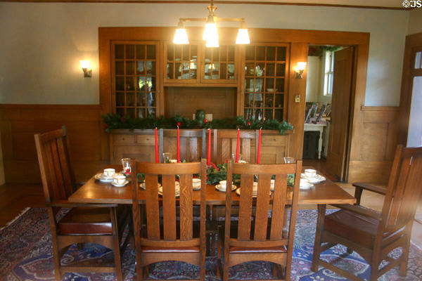 George White & Anna Gunn Marston residence arts & crafts dining room. San Diego, CA.