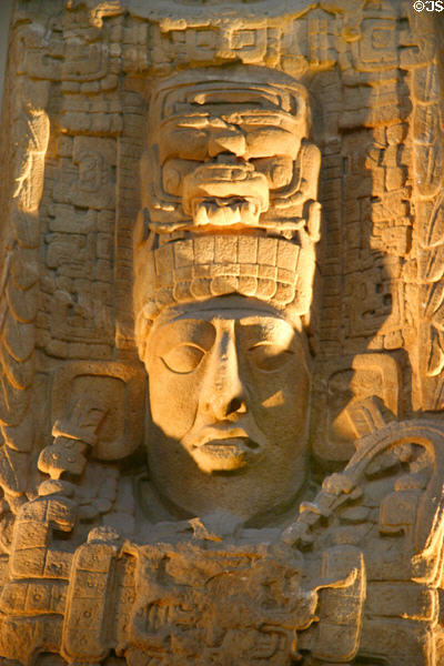 Plaster cast of Mayan Stela at San Diego Museum of Man. San Diego, CA.
