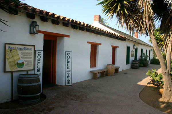 Adobe Light-Freeman (1830) & Wrightington Houses (c1833-52) (2767-9 San Diego Ave.) in Old Town. San Diego, CA.