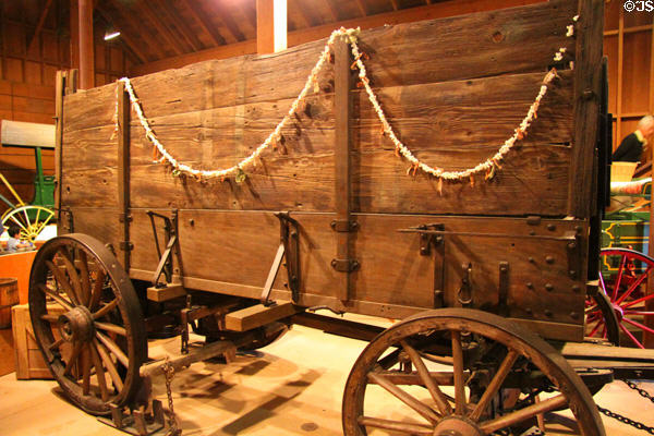 Freight wagon at Seeley Stable Museum in Old Town. San Diego, CA.